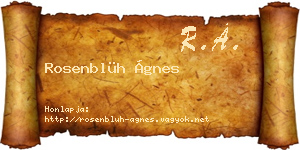 Rosenblüh Ágnes névjegykártya