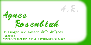 agnes rosenbluh business card